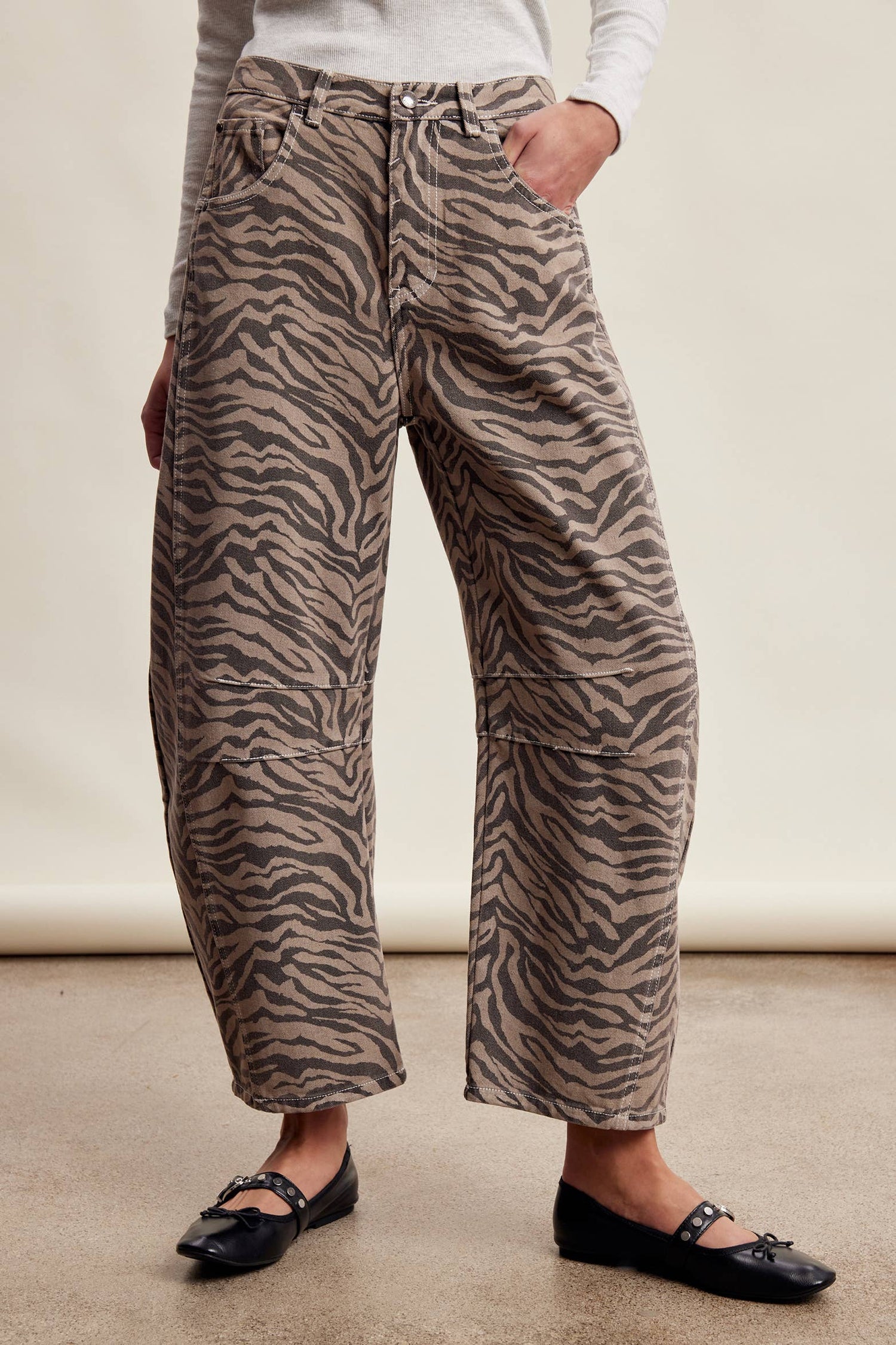 Zebra Barrel Jeans
