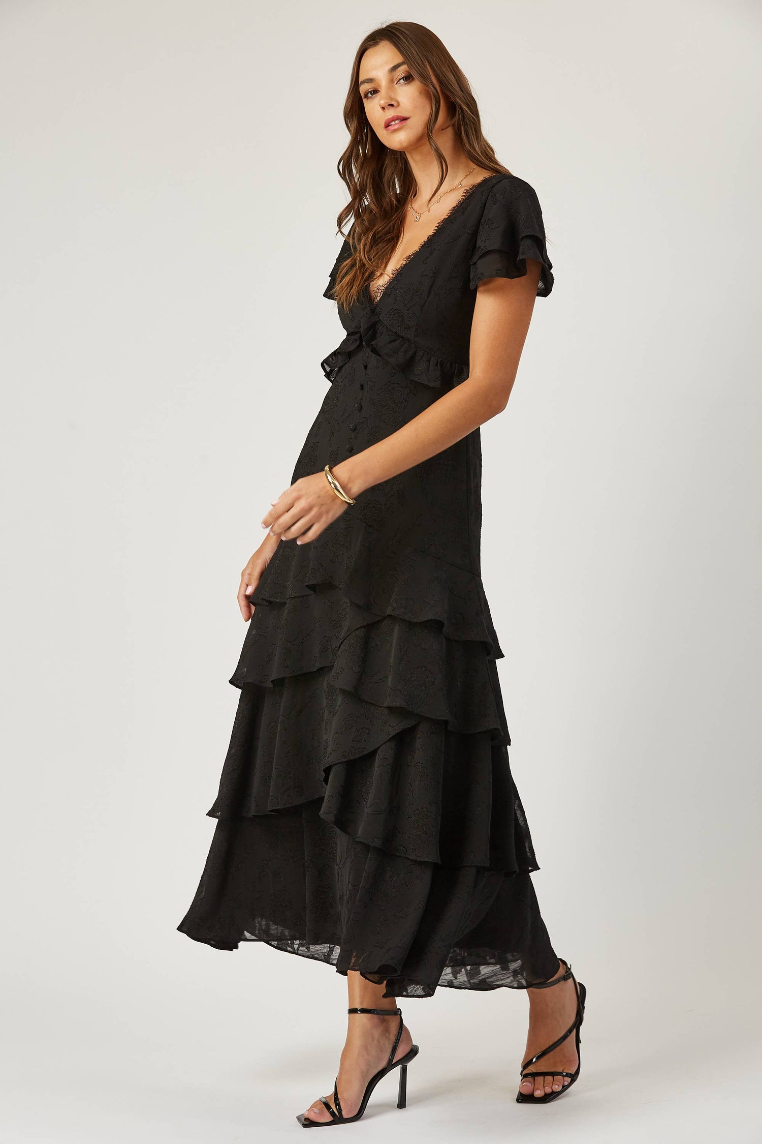 Aubrey tiered burnout maxi dress