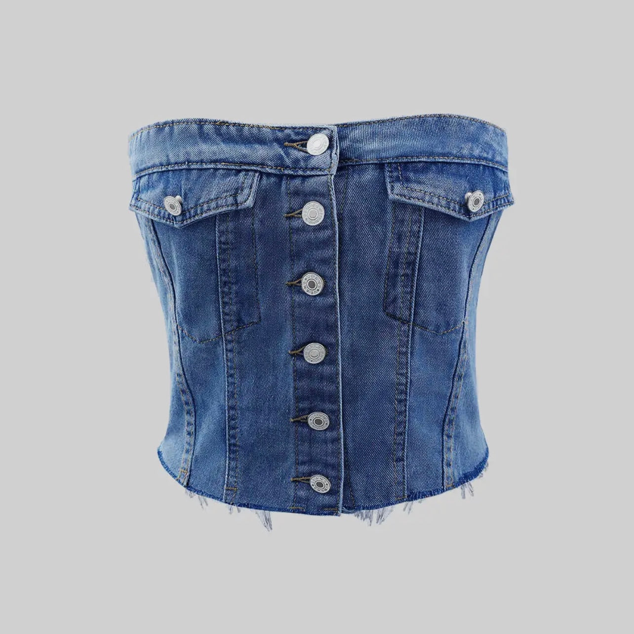 Denim Strapless Top