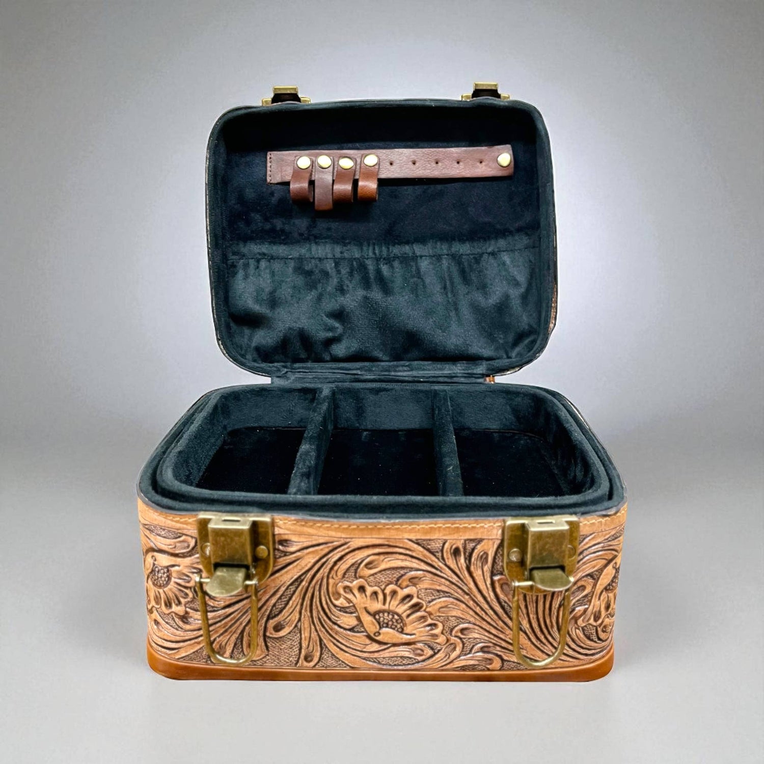 Checkered Cowhide Jewelry Box