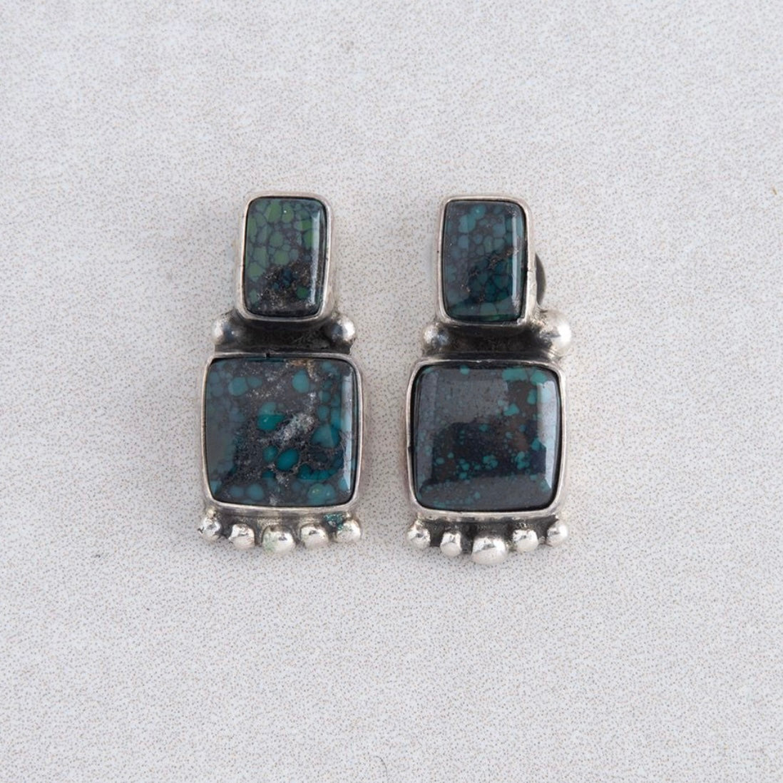 Stamped Turquoise Studs