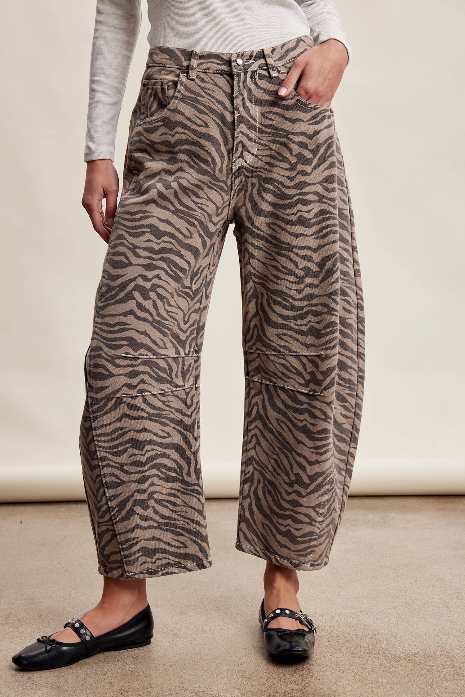 Zebra Barrel Jeans