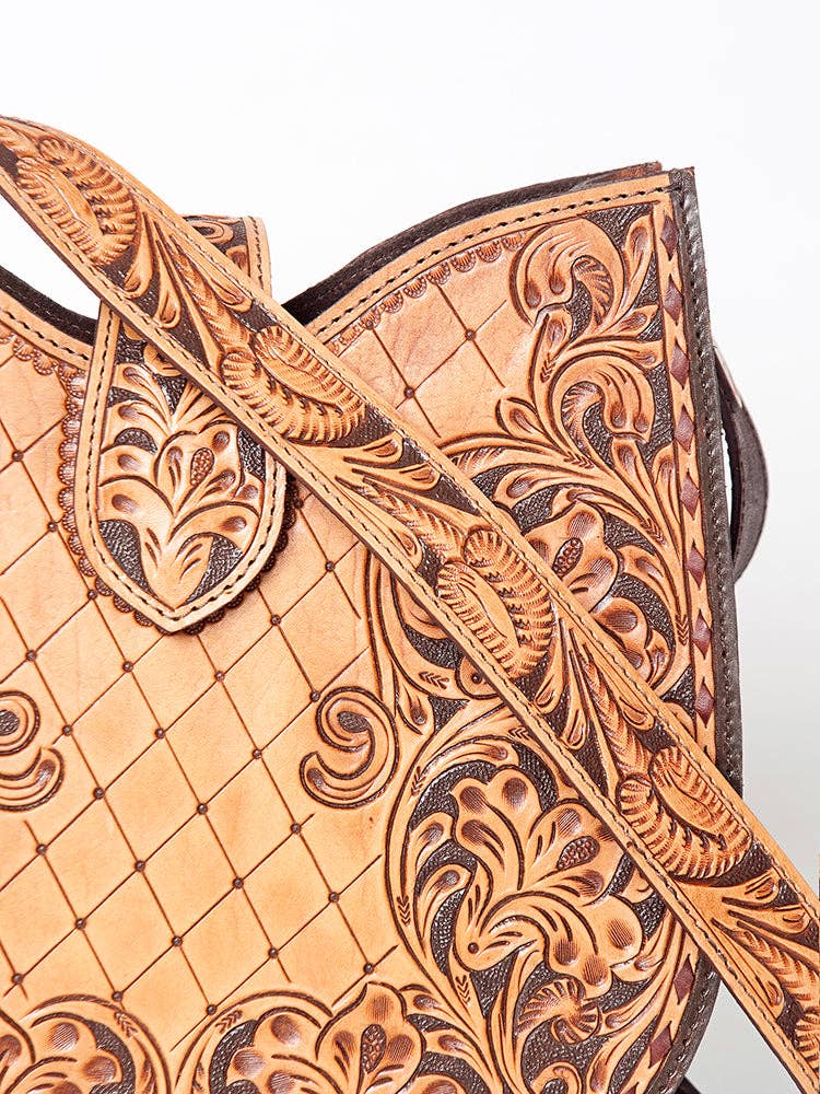 Genuine Leather Western Hobo Shoulder Bag