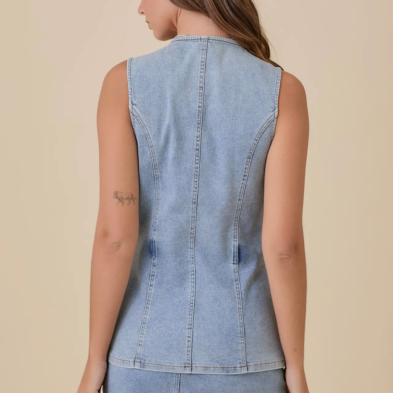 Bow Denim Vest