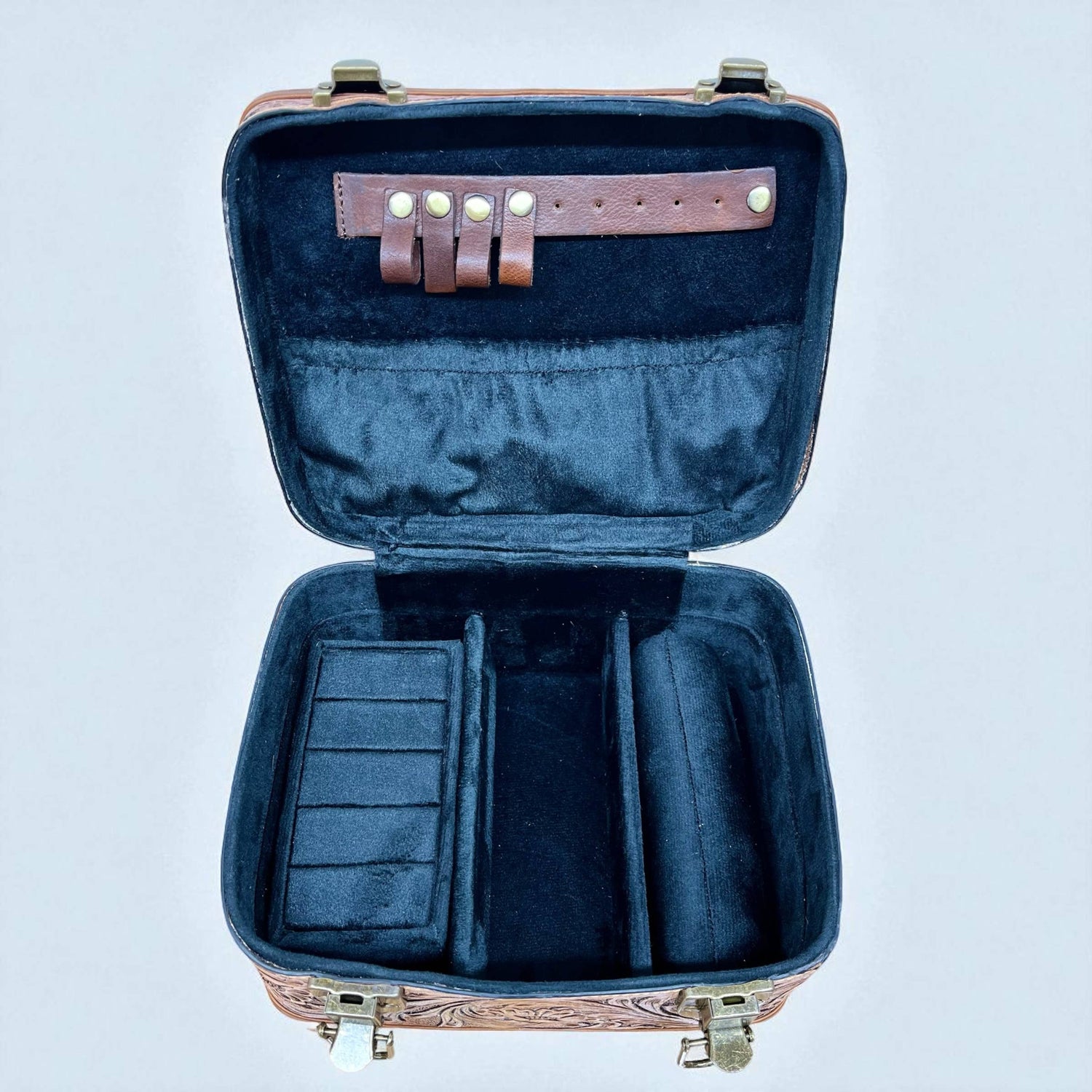 Checkered Cowhide Jewelry Box