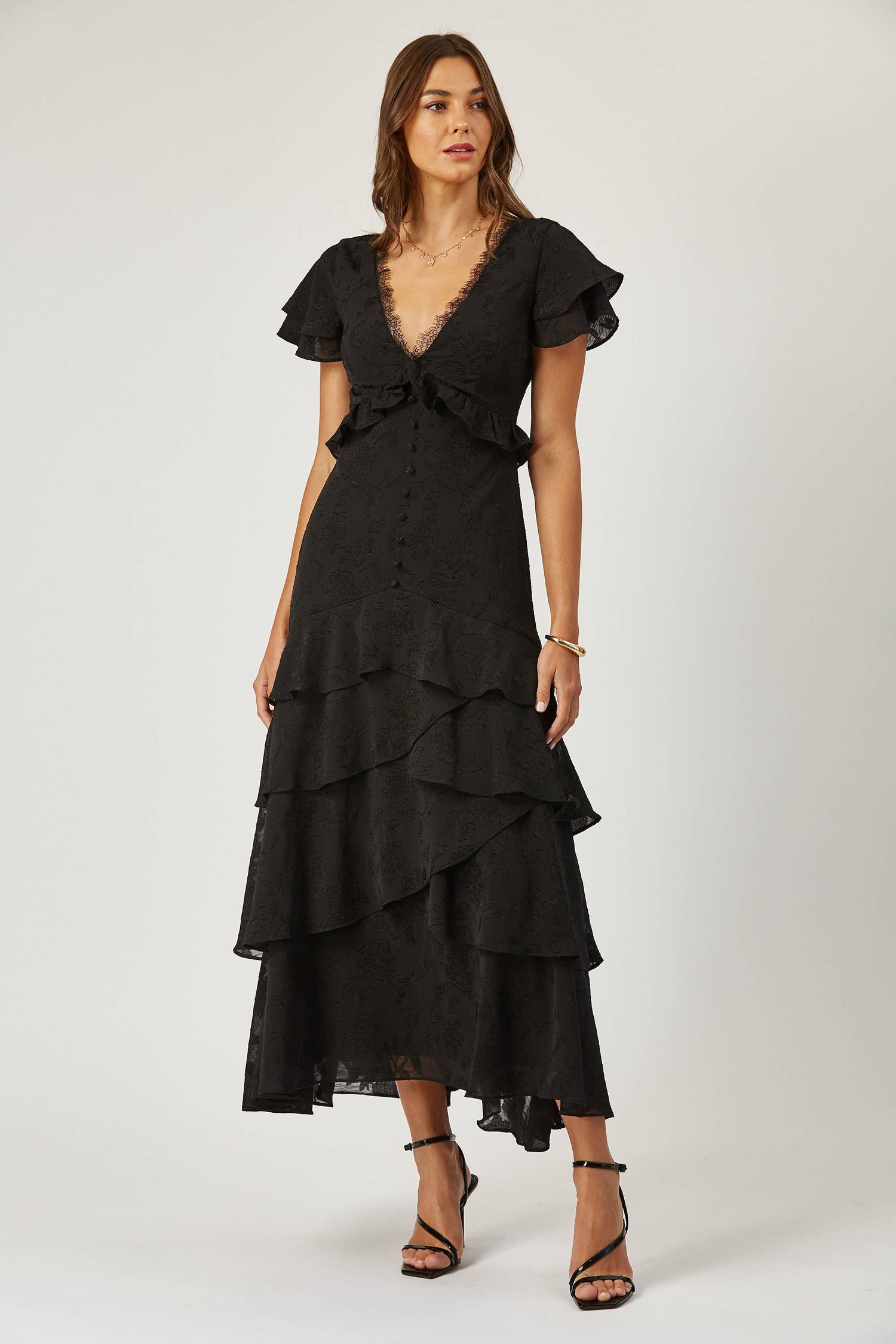 Aubrey tiered burnout maxi dress