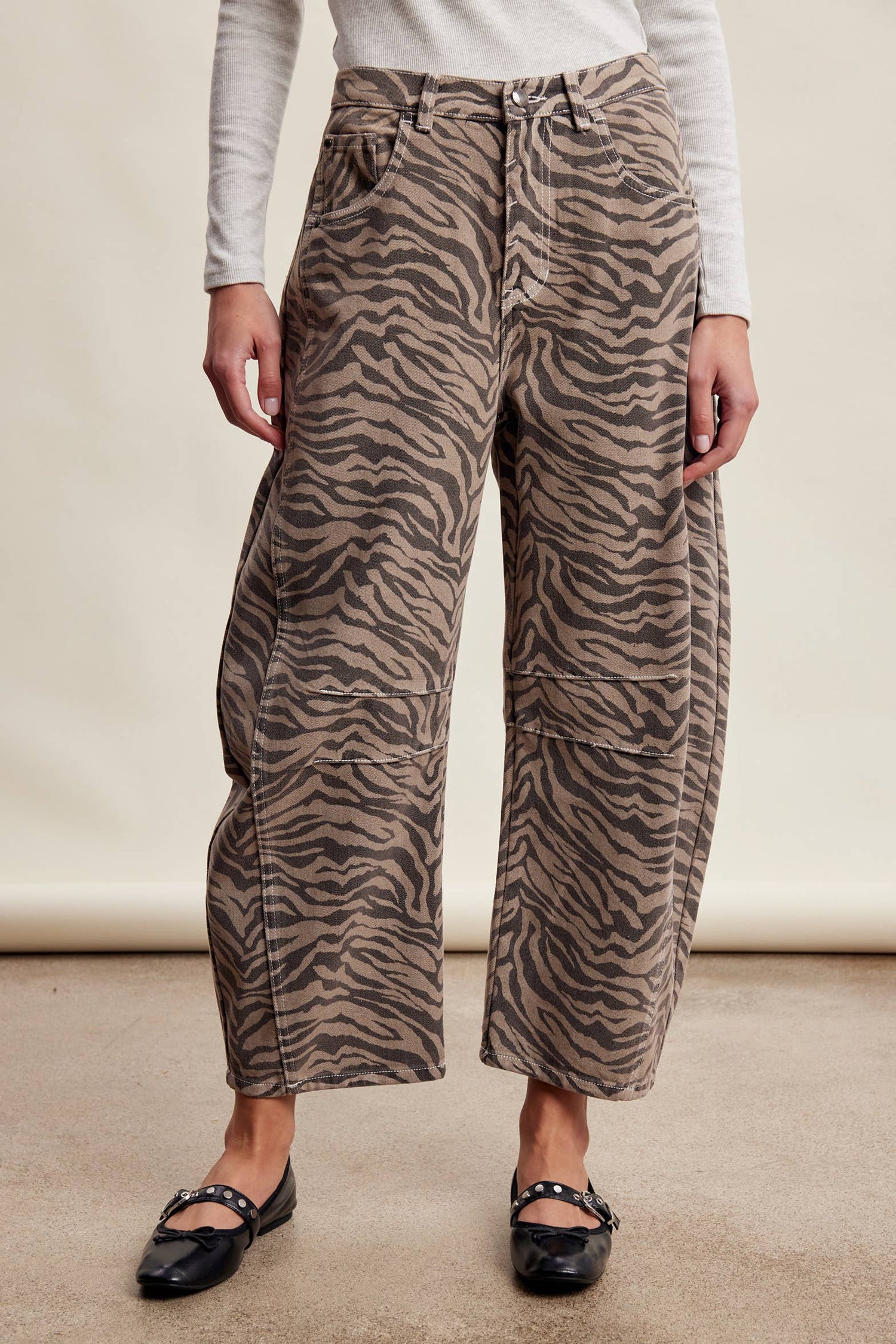 Zebra Barrel Jeans