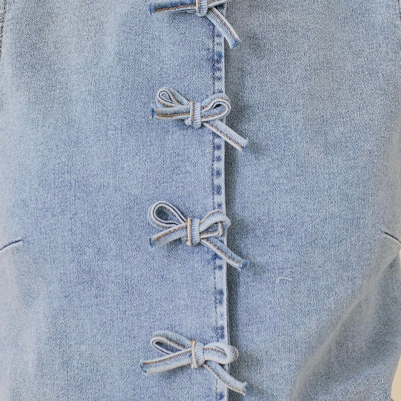 Bow Denim Vest