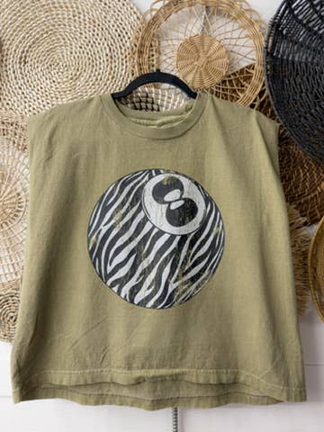 Wild Card Zebra 8-Ball Boxy Tee