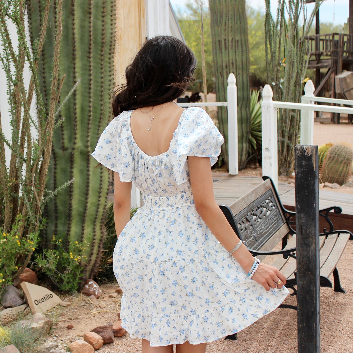 Blue Blossom Mini Dress