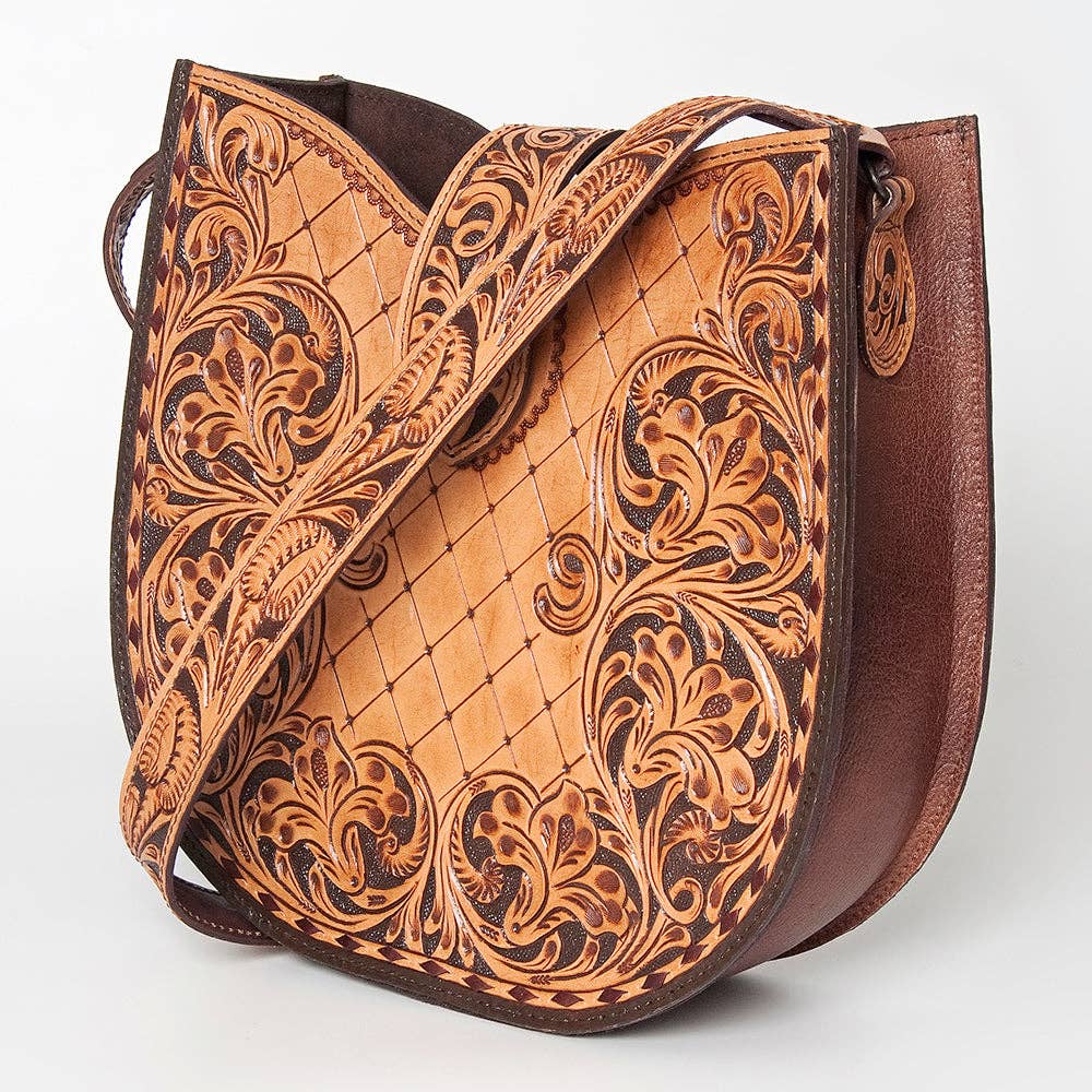Genuine Leather Western Hobo Shoulder Bag