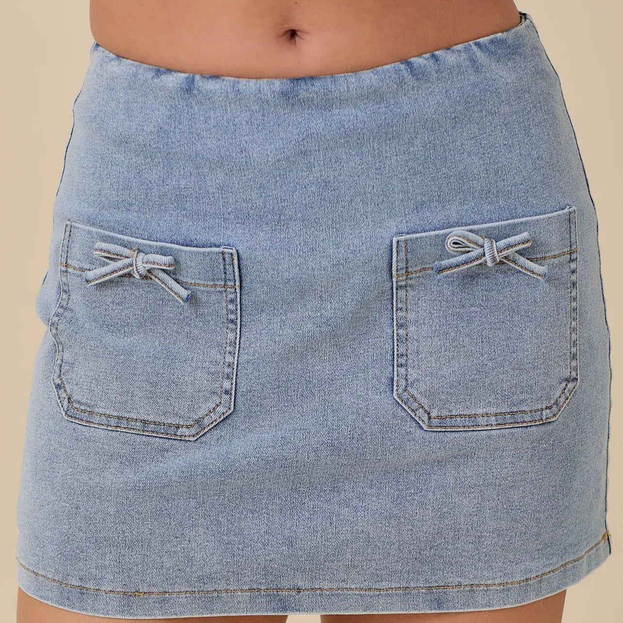 Bow Denim Skort