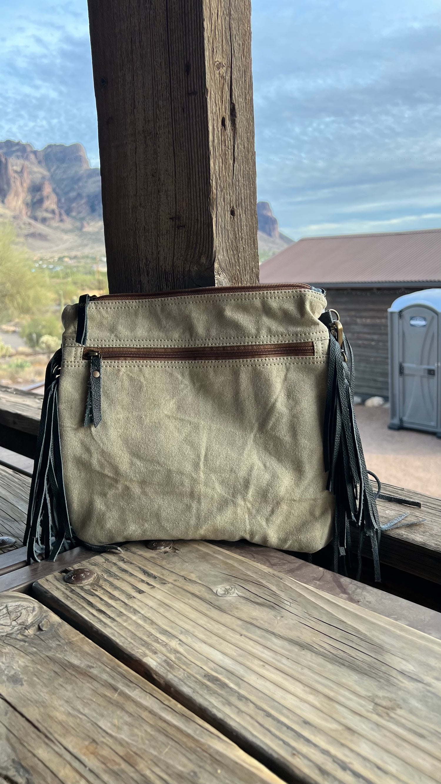 Upcycled Bag with Fringe