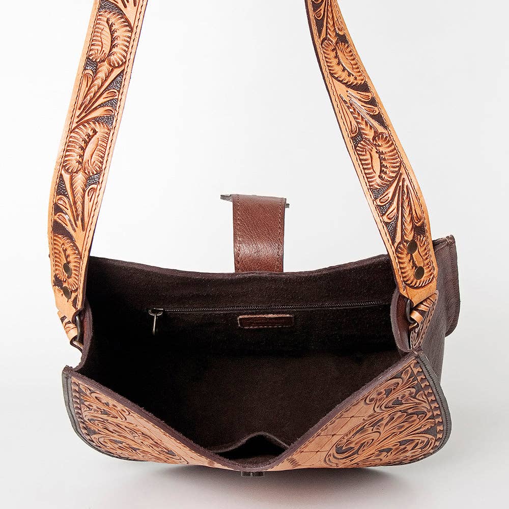 Genuine Leather Western Hobo Shoulder Bag
