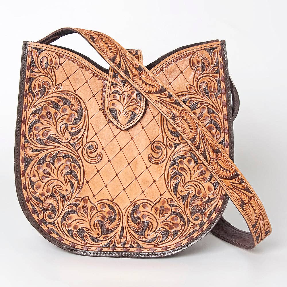 Genuine Leather Western Hobo Shoulder Bag