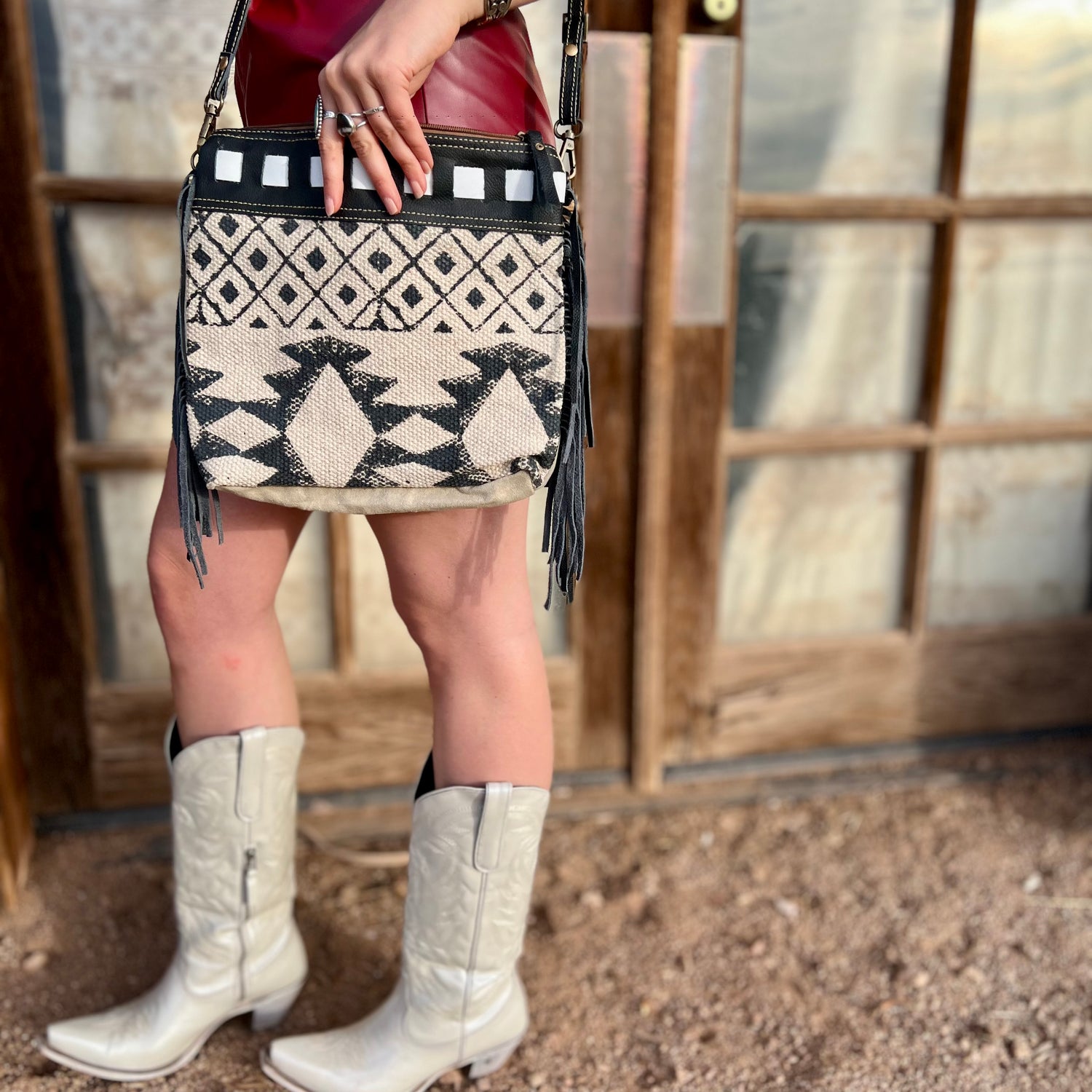 Upcycled Bag with Fringe
