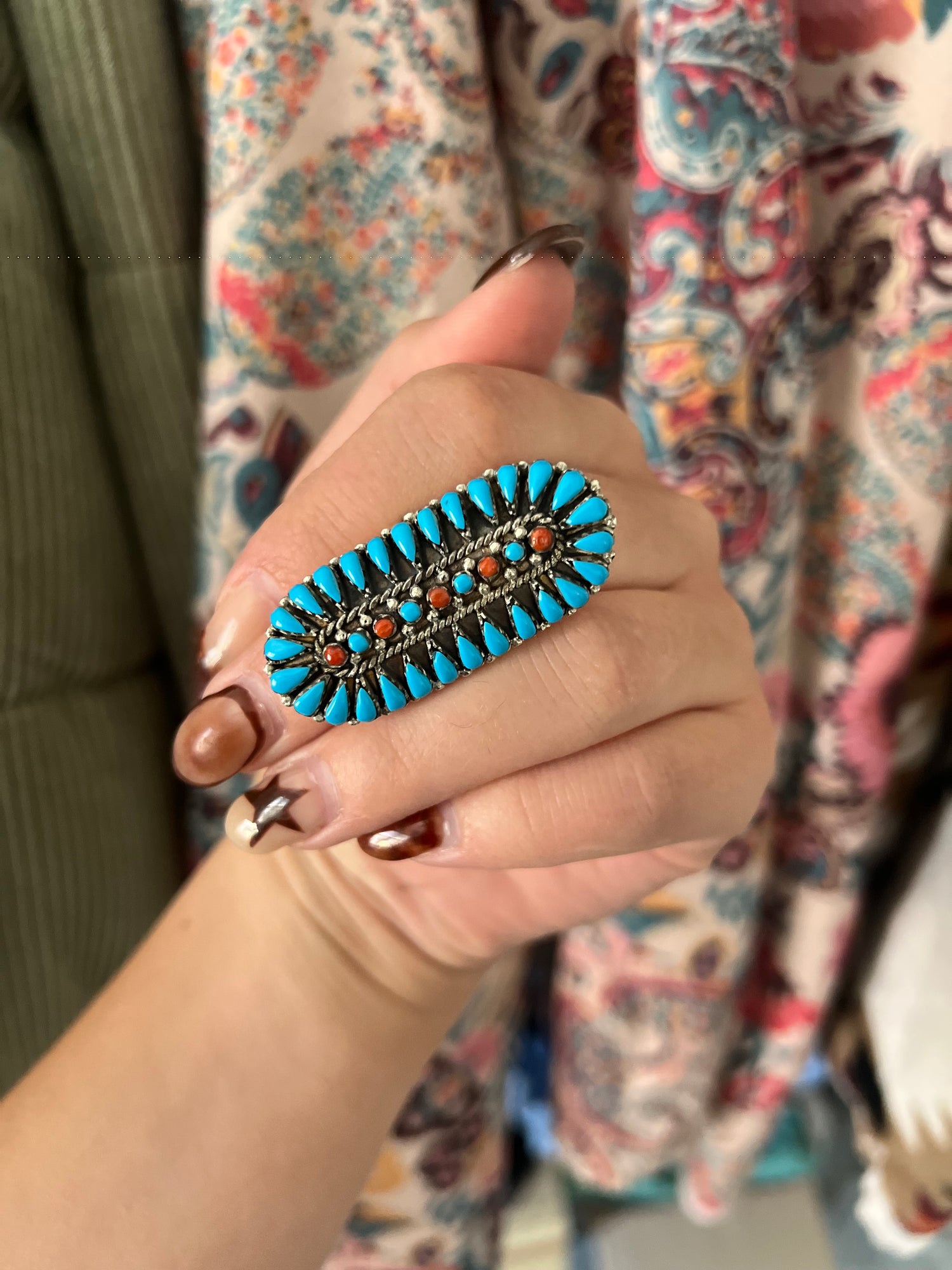 Kingman and Coral Ring