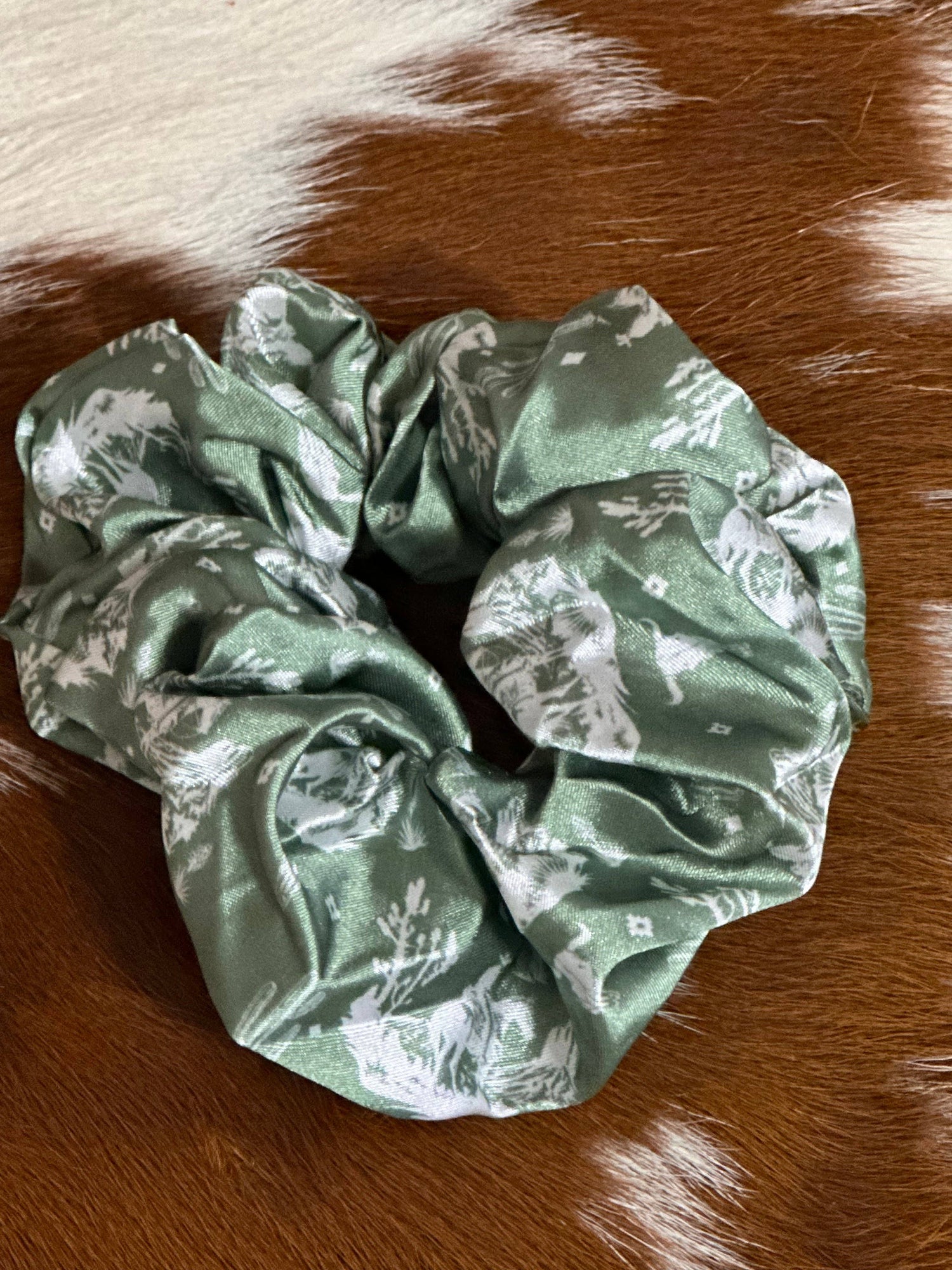 Green Western Scrunchie