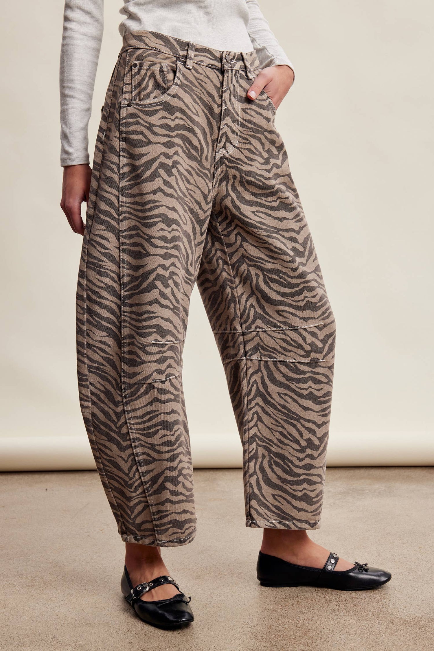 Zebra Barrel Jeans