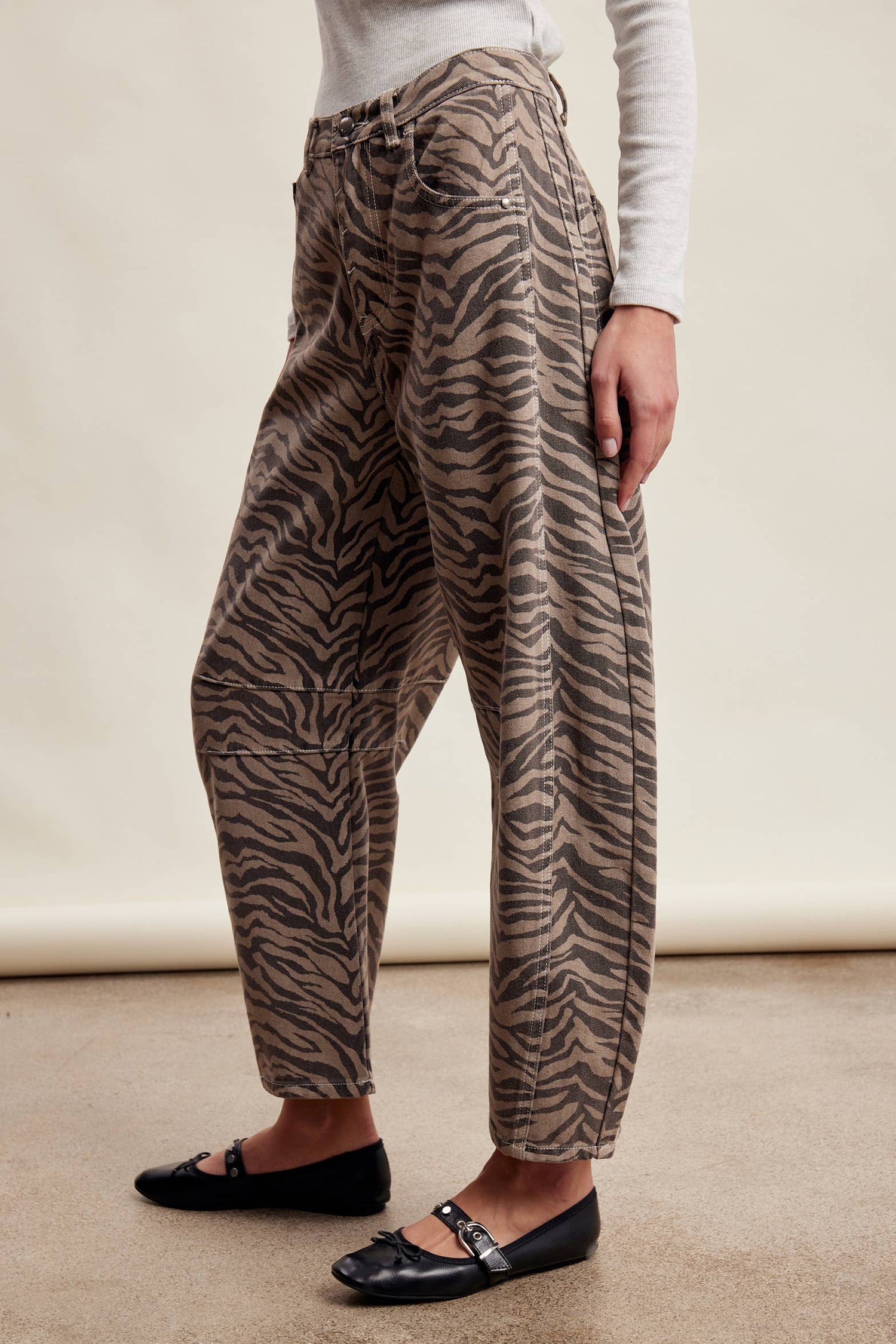 Zebra Barrel Jeans
