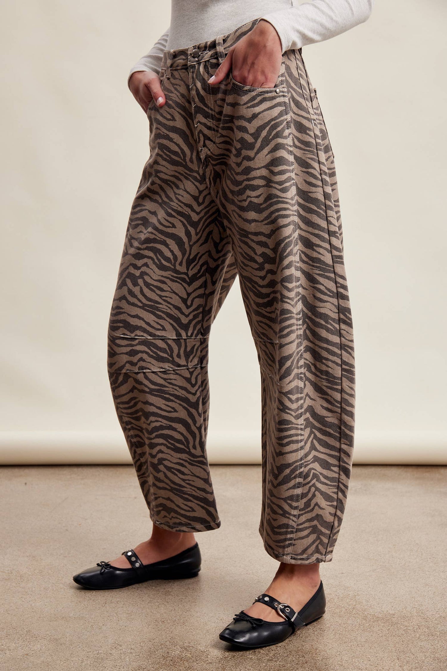 Zebra Barrel Jeans